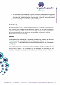 Vacature Lid Toezichthoudend Bestuur